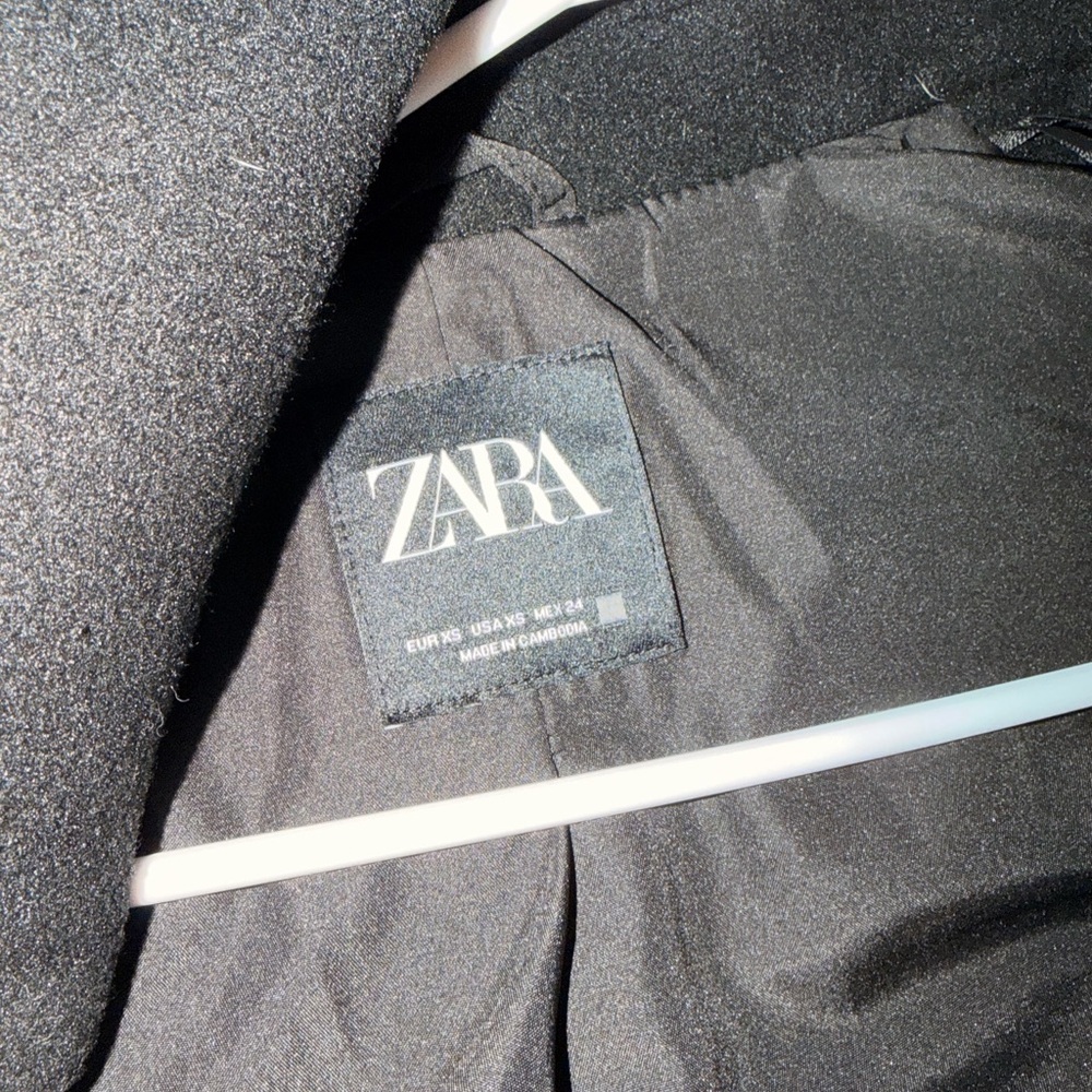 Zara black long trench coat - Picture 2 of 2